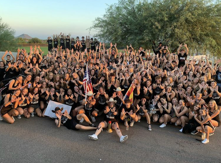 Cage the Bird! - DM students gather for a group photo prior to the DM v Chaparral football game My hope for this year is that we have a lot of opportunities for students to be involved on campus,” said Amy Hardy Students can choose from more than 50 clubs to join.